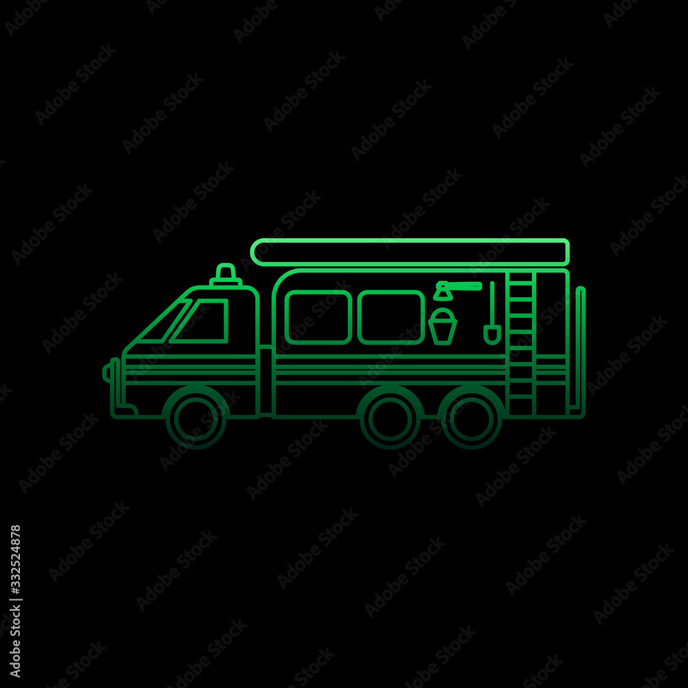 Poster fire engine nolan icon. simple thin line, outline vector of fireman icons for ui and ux, website or 