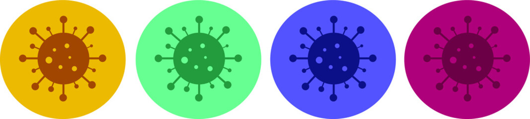 corona virus icons in a range of colours