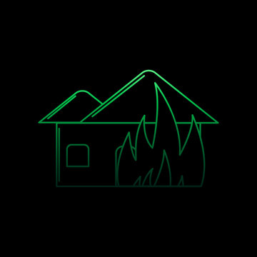 Burning house nolan icon. Simple thin line, outline vector of fireman icons for ui and ux, website or mobile application