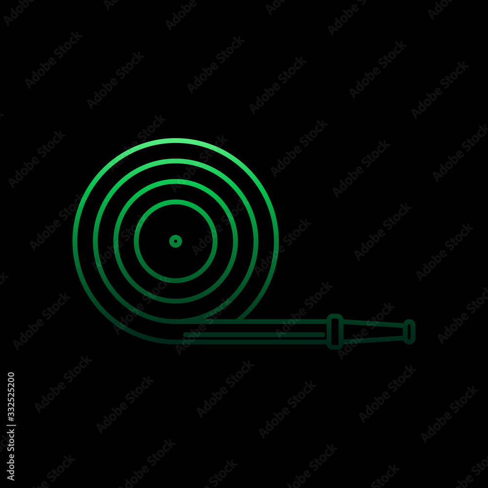 Poster fire hose nolan icon. simple thin line, outline vector of fireman icons for ui and ux, website or mo