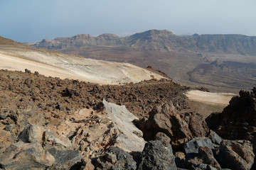 Panorama view from Volcano Teide, Tenerife island, Canary islands, Spain