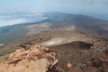 View from peak of Volcano Teide, Tenerife island, Canary islands, Spain