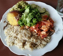 rice with meat and vegetables