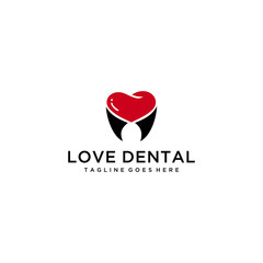 Health Logo design vector template Dental clinic Logotype with heart sign.