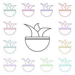 Pot of plant multi color style icon. Simple thin line, outline vector of furniture icons for ui and ux, website or mobile application