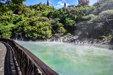 Beitou hotsprings pool in the Yangmingshan national park in Taiwan