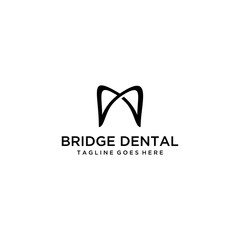 Creative abstract Health Logo design vector template Dental clinic with bridge Logotype