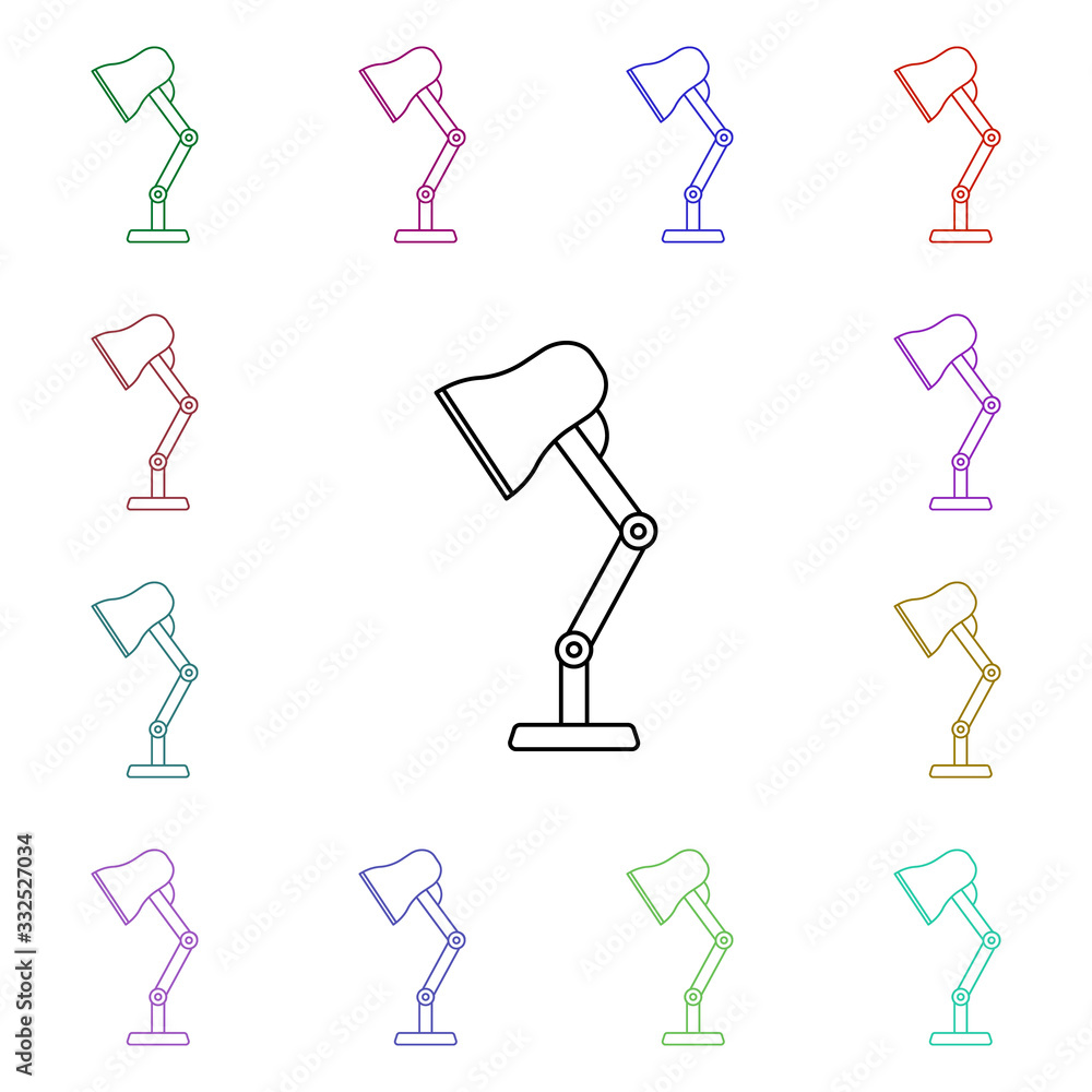 Aufkleber night light multi color style icon. simple thin line, outline vector of furniture icons for ui and u