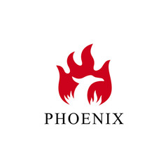 Phoenix bird sign abstract luxury logo design template.