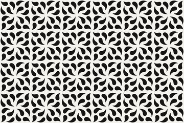 Geometric seamless pattern. Vector background with abstract drop texture. Neutral monochrome wallpaper, black white simple random ornament for wrapping paper, textile. Decorative design element