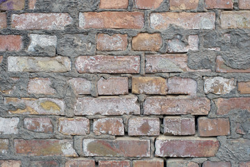 brick wall of a building, texture background. patterns and cracks