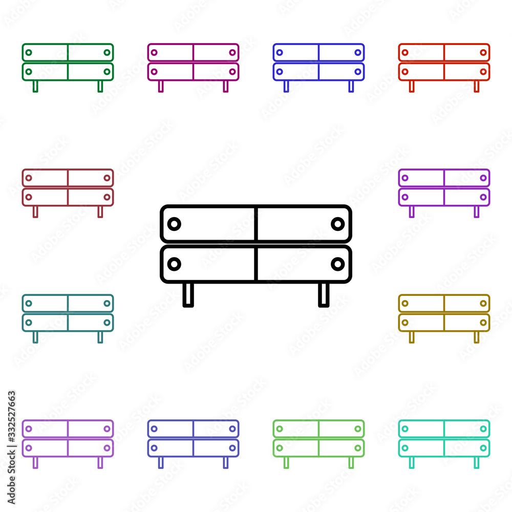 Poster dresser line multi color style icon. simple thin line, outline vector of home things icons for ui an