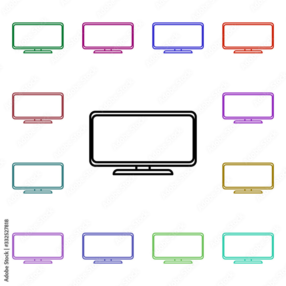 Poster tv line multi color style icon. simple thin line, outline vector of home things icons for ui and ux,