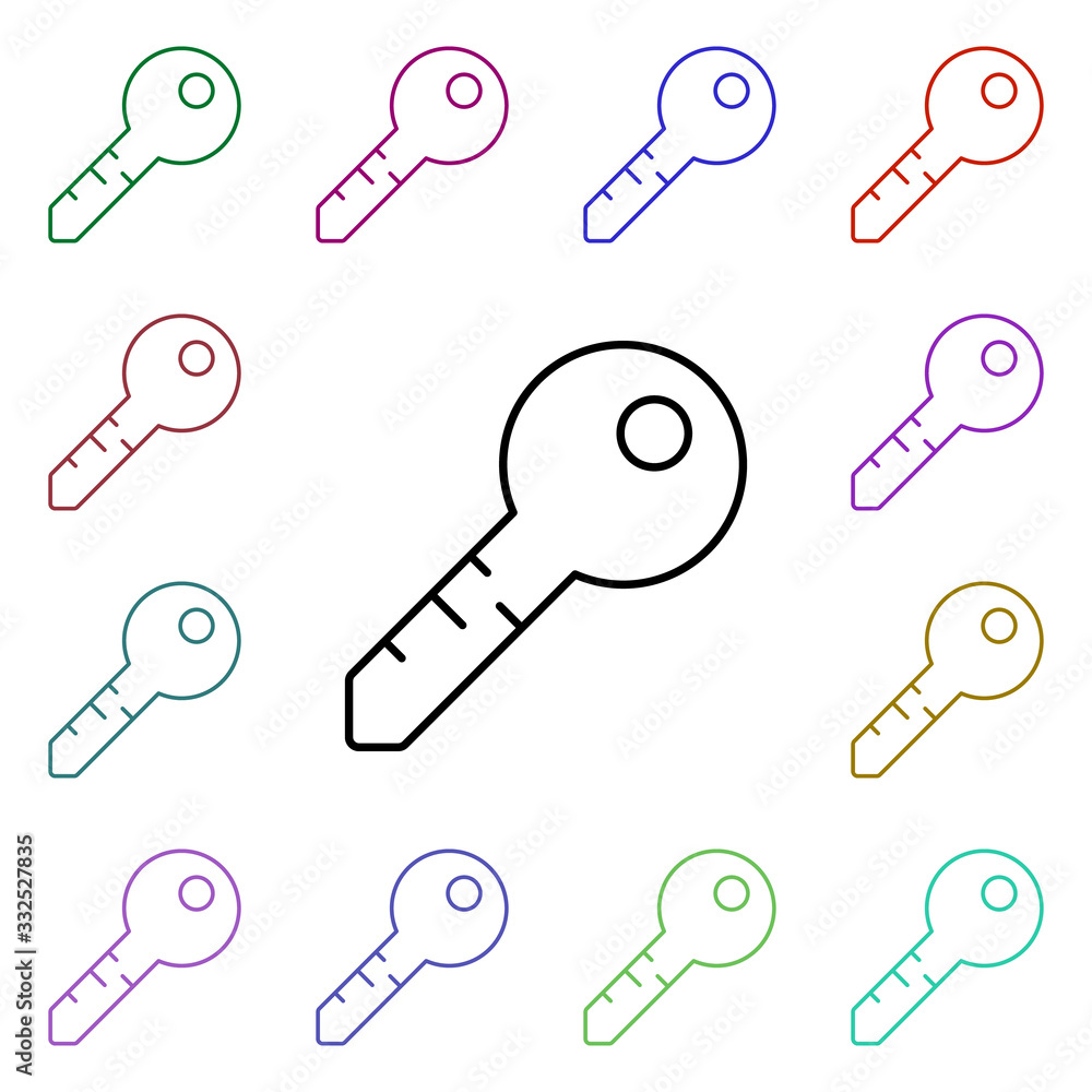 Poster key line multi color style icon. simple thin line, outline vector of home things icons for ui and ux