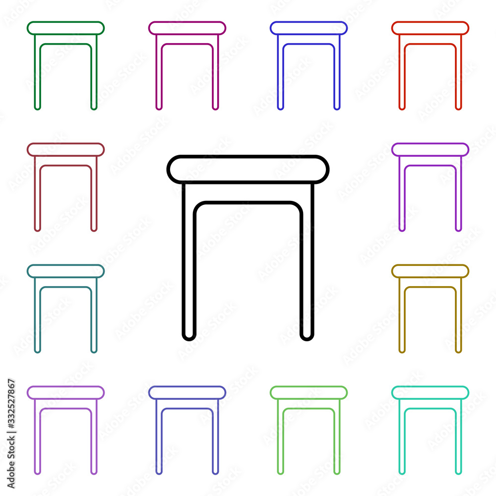 Poster stool line multi color style icon. simple thin line, outline vector of home things icons for ui and 