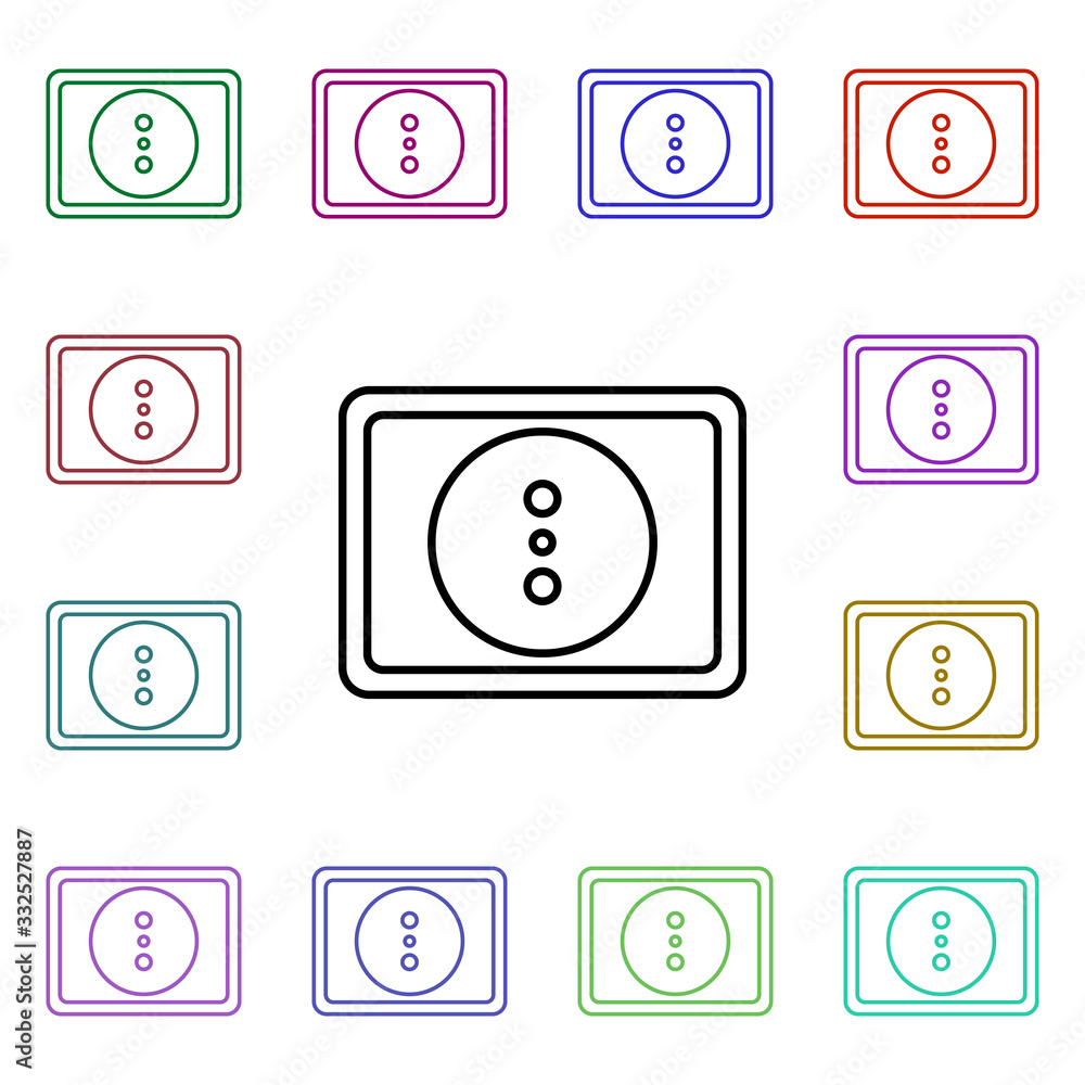 Aufkleber electric outlet line multi color style icon. simple thin line, outline vector of home things icons f