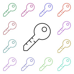 Key line multi color style icon. Simple thin line, outline vector of home things icons for ui and ux, website or mobile application