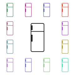 Fridge line multi color style icon. Simple thin line, outline vector of home things icons for ui and ux, website or mobile application