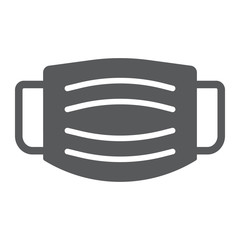 Medical mask glyph icon, coronavirus and protection, surgical mask sign, vector graphics, a solid pattern on a white background, eps 10.