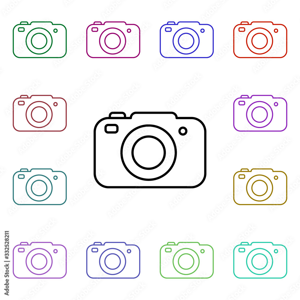 Poster camera line multi color style icon. simple thin line, outline vector of home things icons for ui and