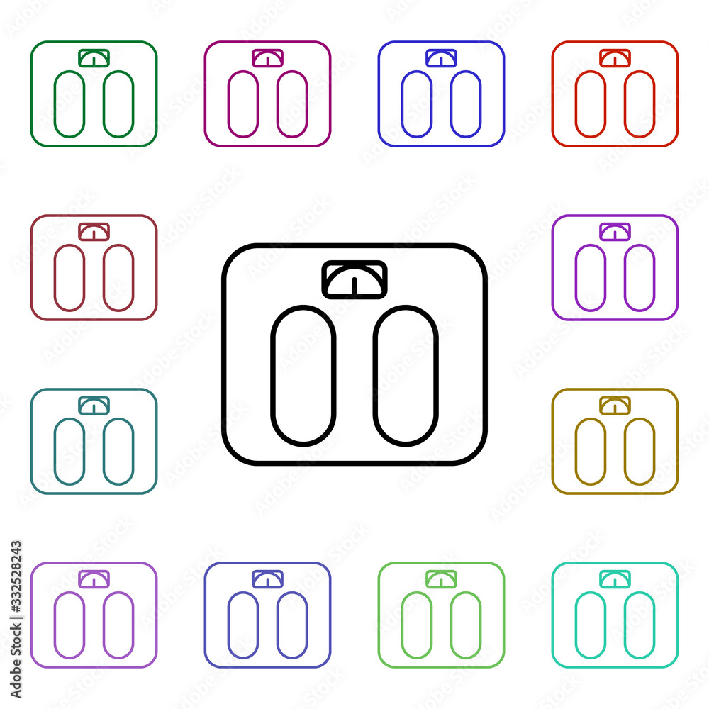 Poster scales line multi color style icon. simple thin line, outline vector of home things icons for ui and