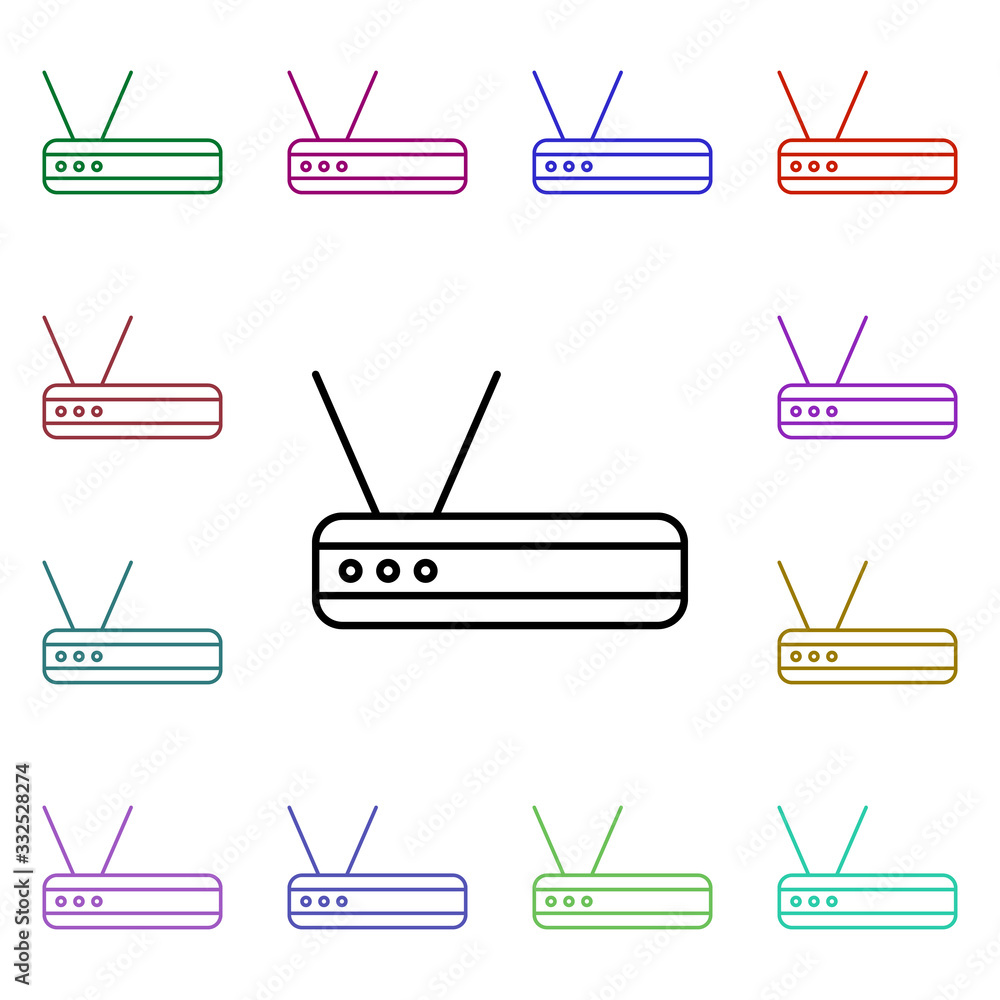 Poster router line multi color style icon. simple thin line, outline vector of home things icons for ui and