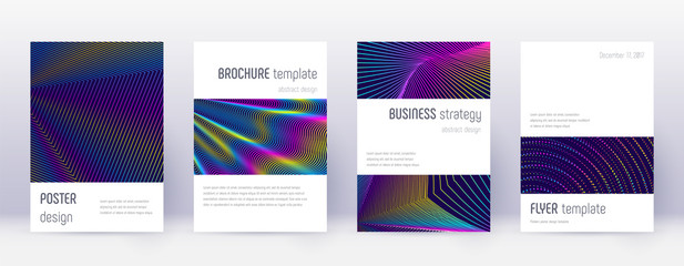 Minimalistic brochure design template set. Rainbow