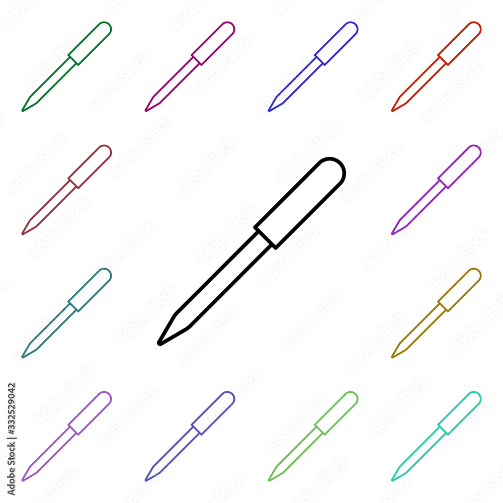 Poster pipette line multi color style icon. simple thin line, outline vector of hospital icons for ui and u
