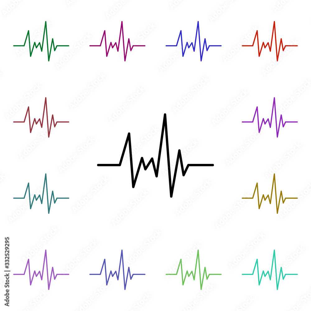 Poster palpitation line multi color style icon. simple thin line, outline vector of hospital icons for ui a