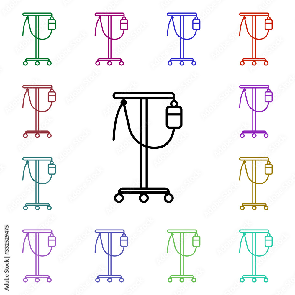 Poster dropper line multi color style icon. simple thin line, outline vector of hospital icons for ui and u