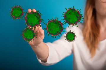 Coronavirus abstract background. protection Genetics Bacteriological Microorganism..