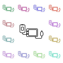 Pressure meter line multi color style icon. Simple thin line, outline vector of hospital icons for ui and ux, website or mobile application