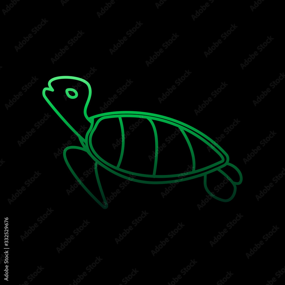 Poster turtle nolan icon. simple thin line, outline vector of marine live icons for ui and ux, website or m