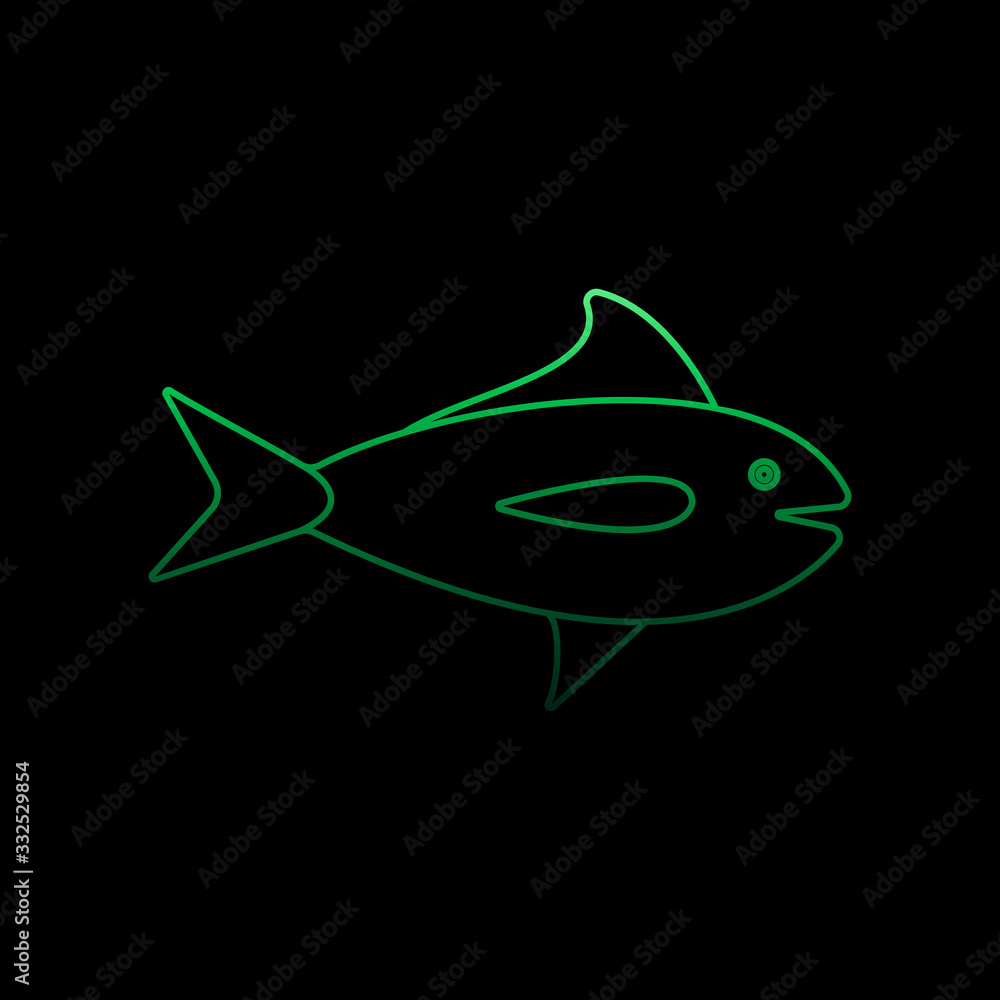 Poster a fish nolan icon. simple thin line, outline vector of marine live icons for ui and ux, website or m