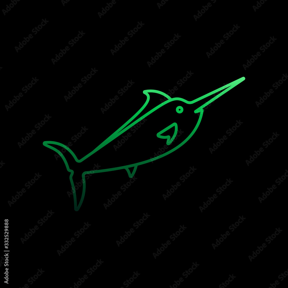 Poster swordfish nolan icon. simple thin line, outline vector of marine live icons for ui and ux, website o