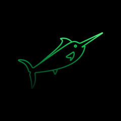 Fototapeta na wymiar Swordfish nolan icon. Simple thin line, outline vector of marine live icons for ui and ux, website or mobile application