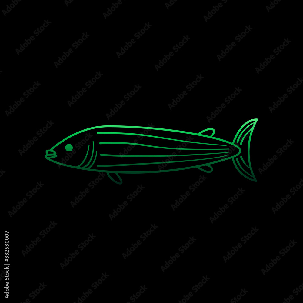 Poster a fish nolan icon. simple thin line, outline vector of marine live icons for ui and ux, website or m