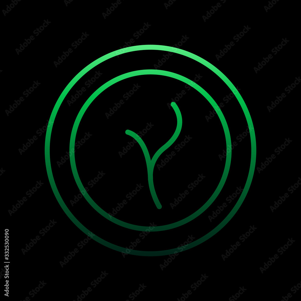 Poster greens in a plate outline nolan icon. simple thin line, outline vector of restaurant icons for ui an