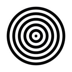 Black target. Hunting, shooting sport or achievement symbol. Simple vector icon