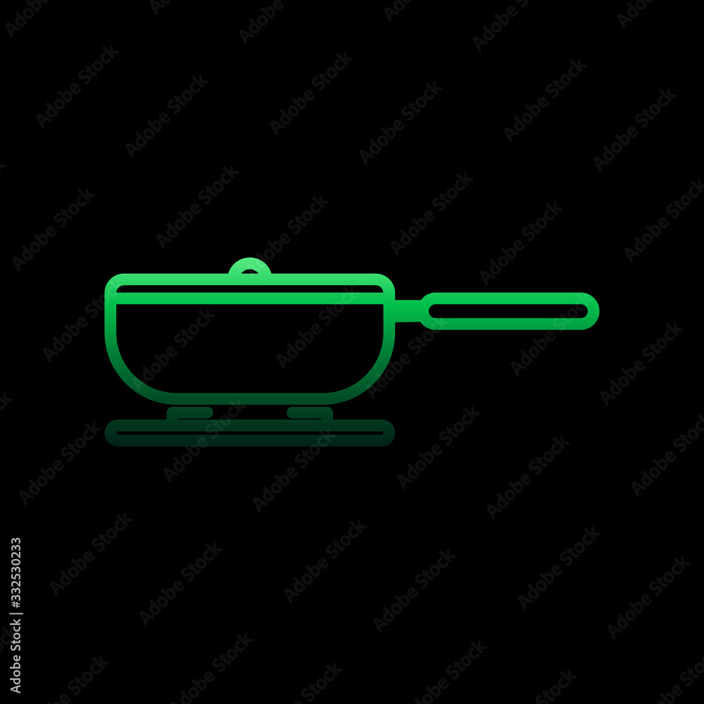 Poster a frying pan on the stove outline nolan icon. simple thin line, outline vector of restaurant icons f