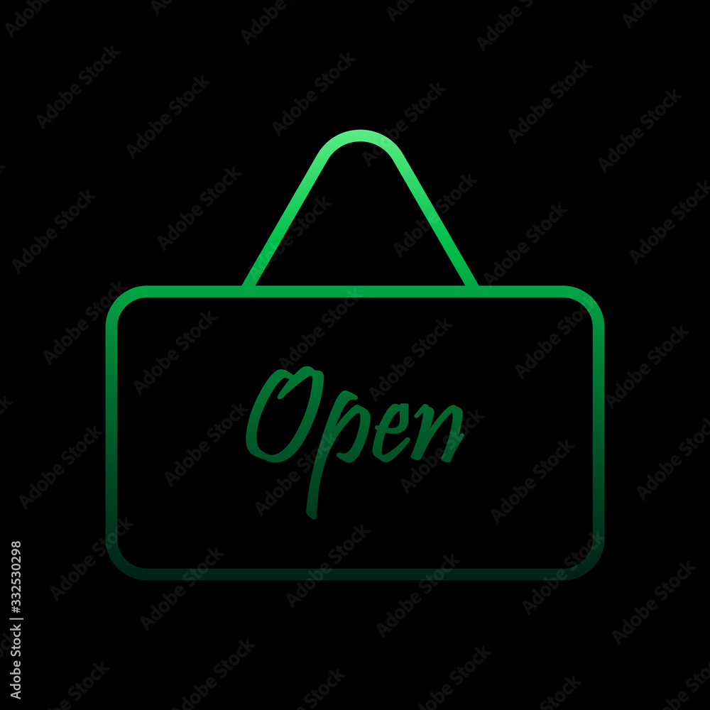 Poster door sign open outline nolan icon. simple thin line, outline vector of restaurant icons for ui and u