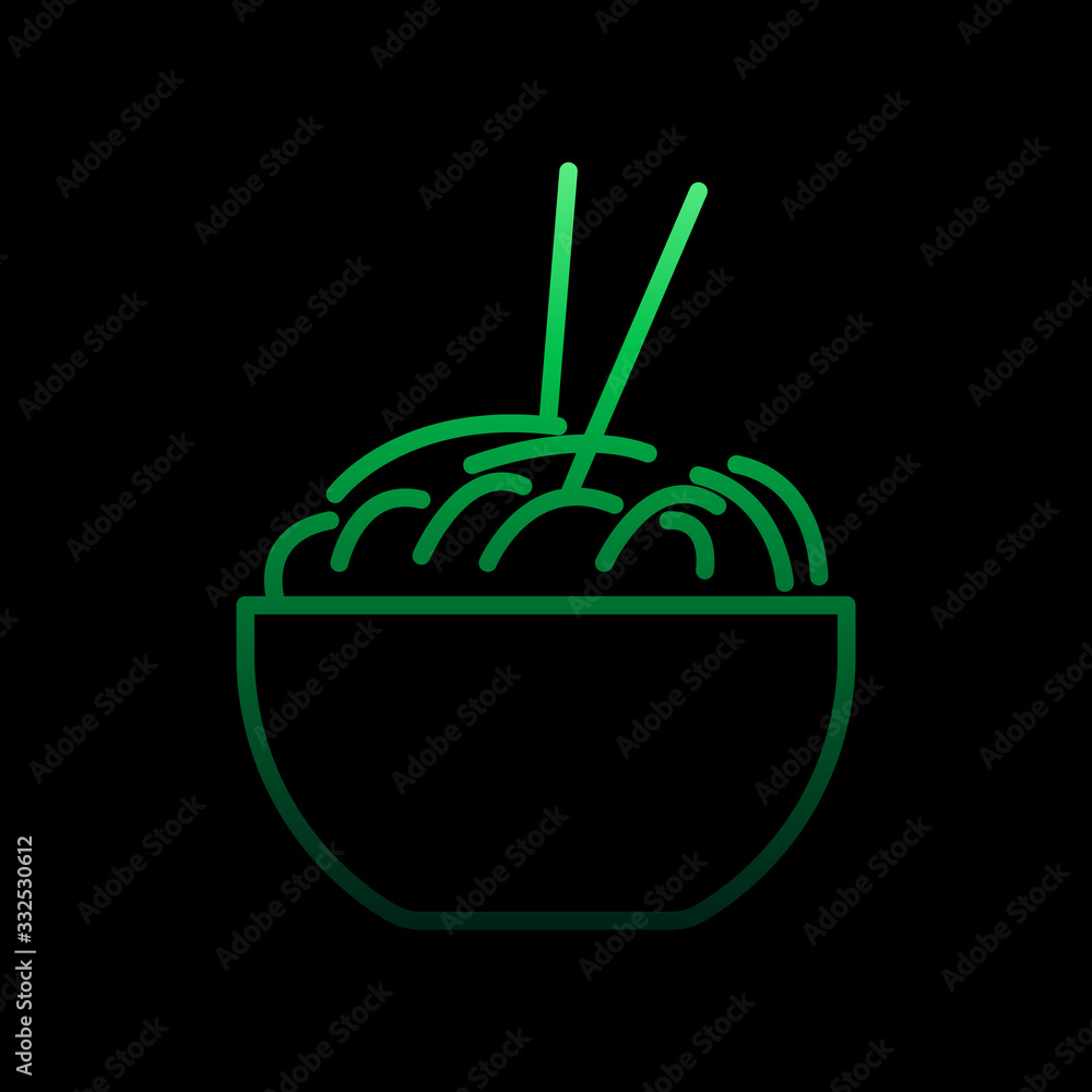 Poster noodles in a plate outline nolan icon. simple thin line, outline vector of restaurant icons for ui a