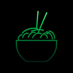 Noodles in a plate outline nolan icon. Simple thin line, outline vector of restaurant icons for ui and ux, website or mobile application