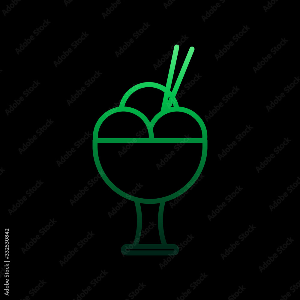 Poster ice-cream in a glass outline nolan icon. simple thin line, outline vector of restaurant icons for ui