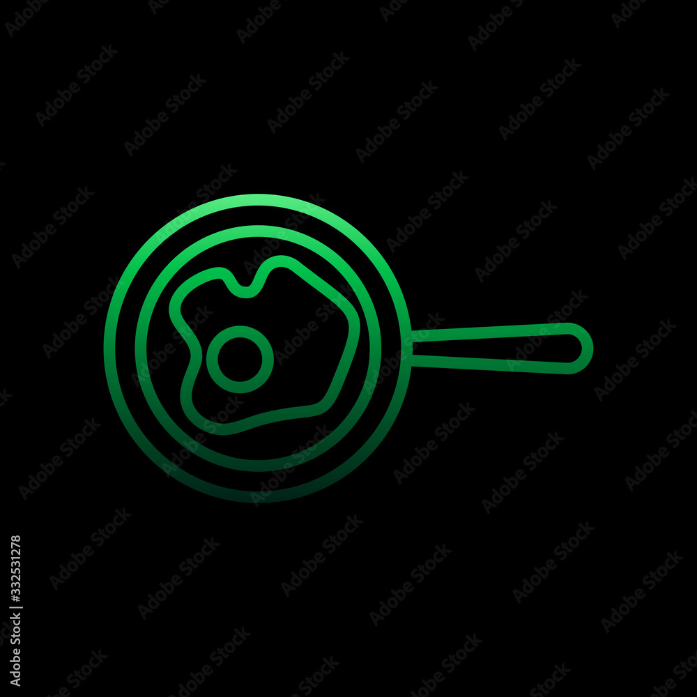 Poster fried eggs in a frying pan outline nolan icon. simple thin line, outline vector of restaurant icons 