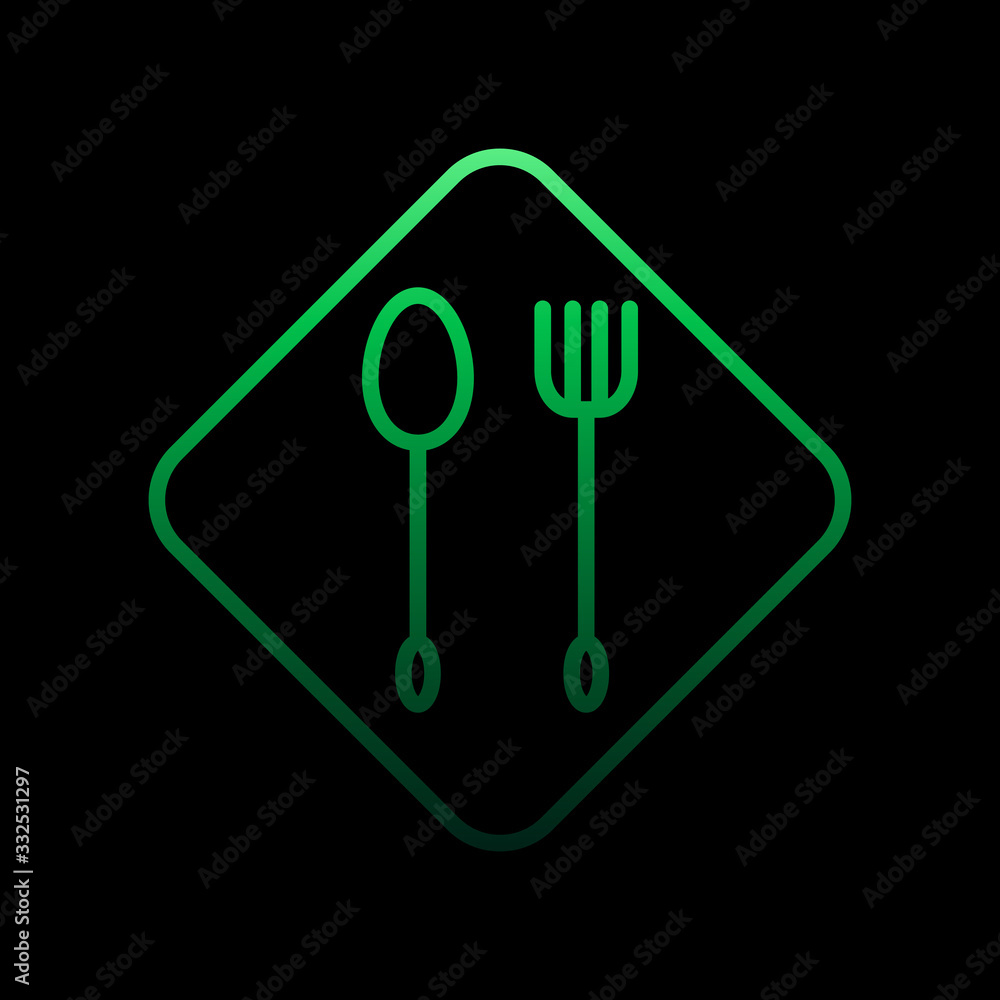 Poster knife and fork outline nolan icon. simple thin line, outline vector of restaurant icons for ui and u