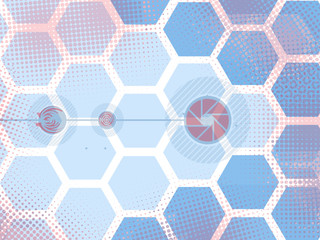 Abstract of tech innovation hexagon