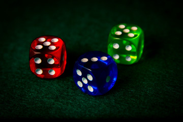dices on black background