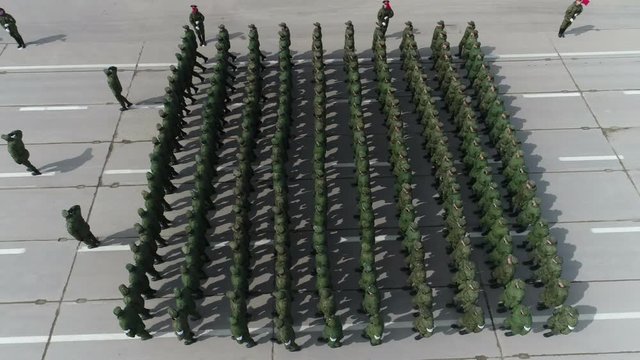 Parade rehearsal in Moscow - marching troops