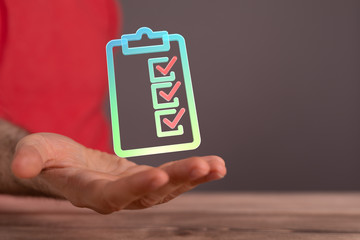 Touching Check List on Visual Screen.